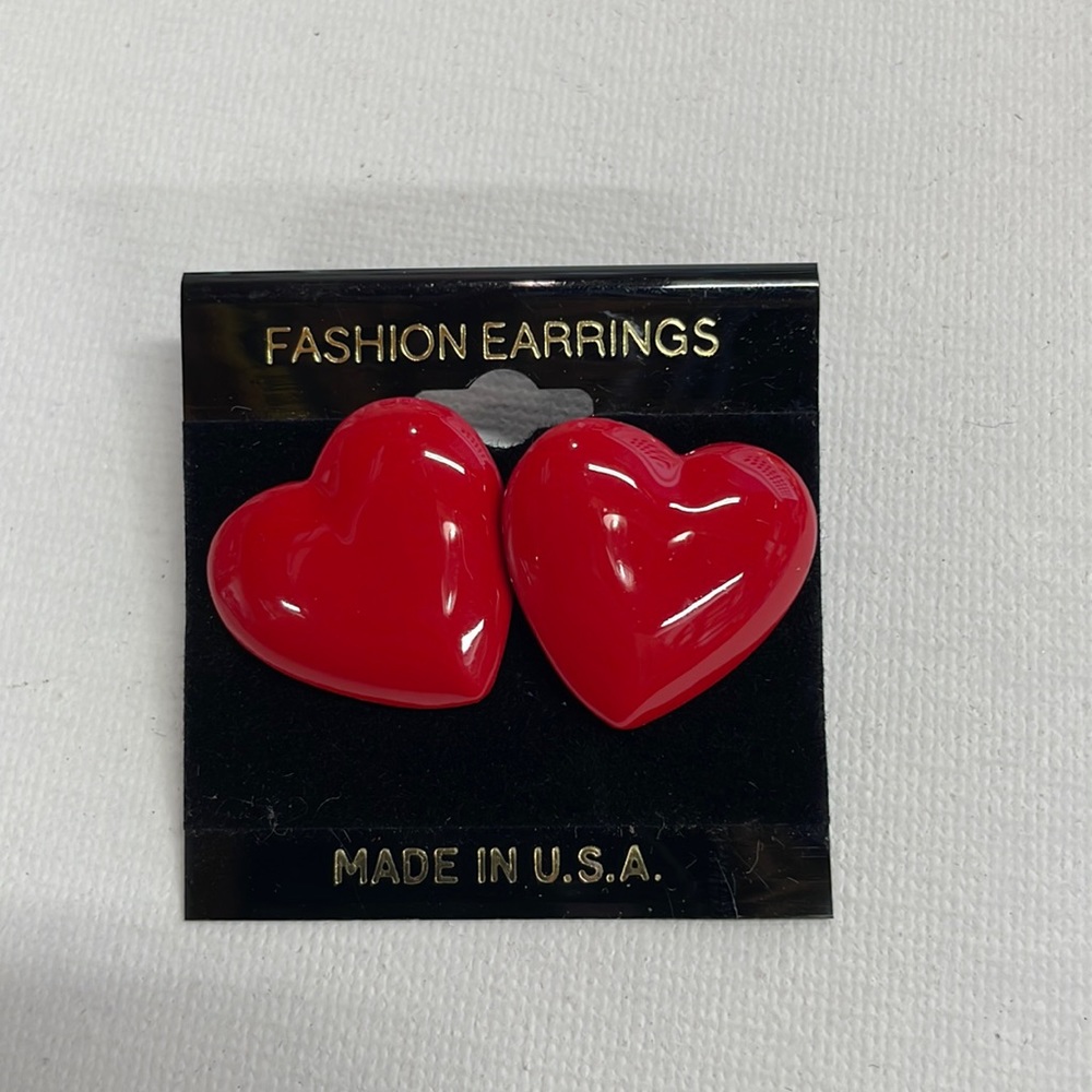 Large Red heart earrings bold